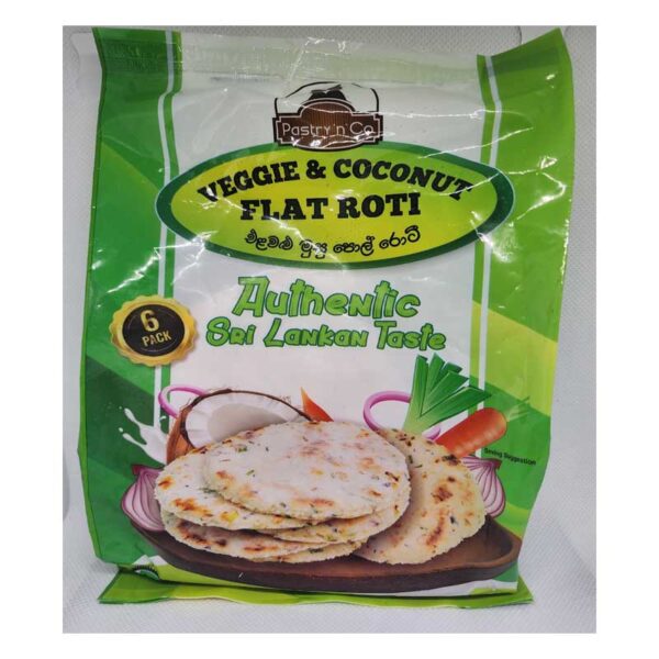 Pastry & Co Veggie & Coconut Flat Roti 6 pk